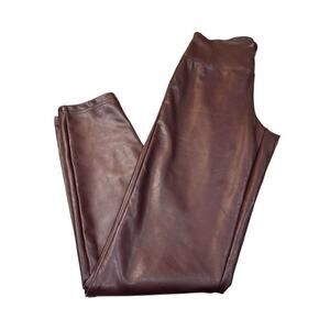 Studio Badgley Mischka NWT Faux Leather Pants Size XS Burgundy Casual Bikercore